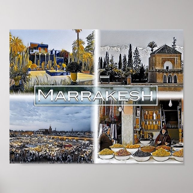 Marrakesch - Marocco - Mosaik - Poster (Vorne)