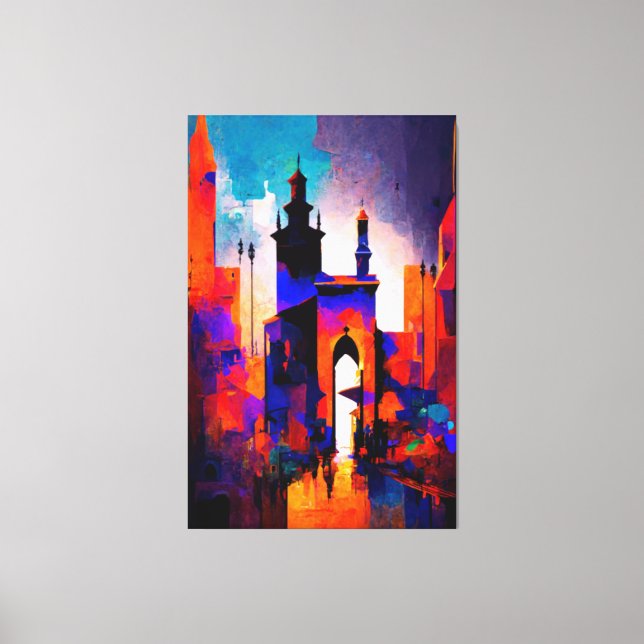 Marrakesch, Marokko (Die Rote Stadt), Canvas Print Leinwanddruck (Vorderseite)