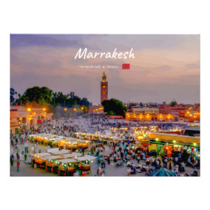 Marrakesch, Marokko - Djemaa el Fnaa-Platz Fotodruck