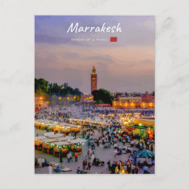 Marrakesch, Marokko - Djemaa el Fnaa-Platz Postkarte