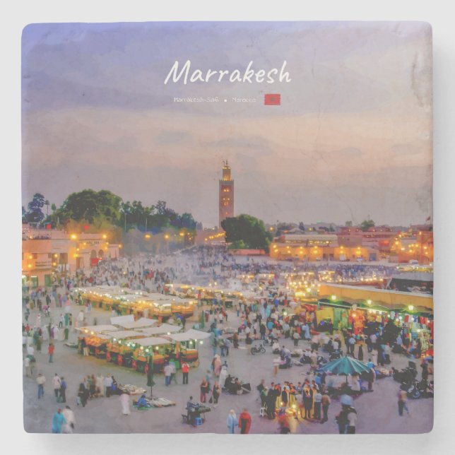 Marrakesch, Marokko - Djemaa el Fnaa-Platz Steinuntersetzer (Vorderseite)