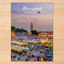 Marrakesch, Marokko - Jemaa el Fnaa Platz Acryleinladungen