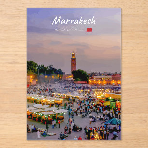 Marrakesch, Marokko - Jemaa el Fnaa Platz Acryleinladungen
