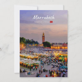 Marrakesch, Marokko - Jemaa el Fnaa-Platz Einladung