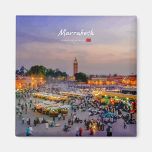 Marrakesch, Marokko - Jemaa el Fnaa Platz Magnet