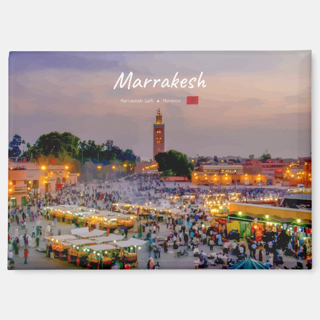 Marrakesch, Marokko - Jemaa el Fnaa-Platz Magnet (Vorderseite)