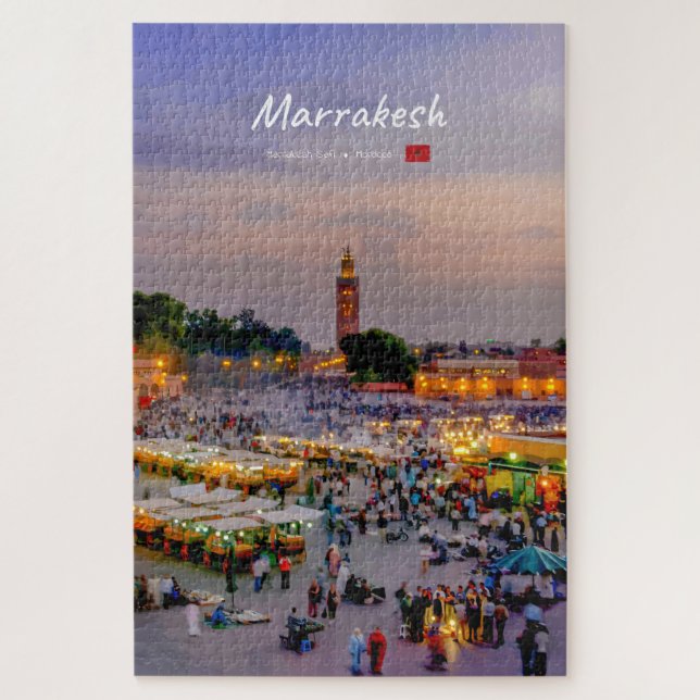 Marrakesch, Marokko - Jemaa el Fnaa Platz Puzzle (Vertikal)