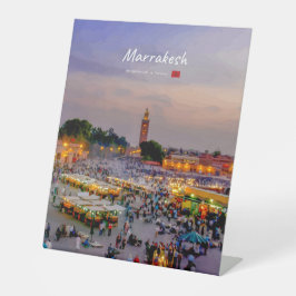 Marrakesch, Marokko - Jemaa el Fnaa Platz Sockelschild
