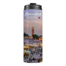Marrakesch, Marokko - Jemaa el Fnaa Platz Thermosbecher