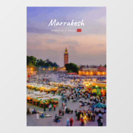 Marrakesch, Marokko - Platz Jemaa el-Fnaa Fensteraufkleber