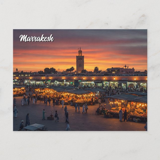 Marrakesch Marokko Reisen Postkarte (Vorderseite)