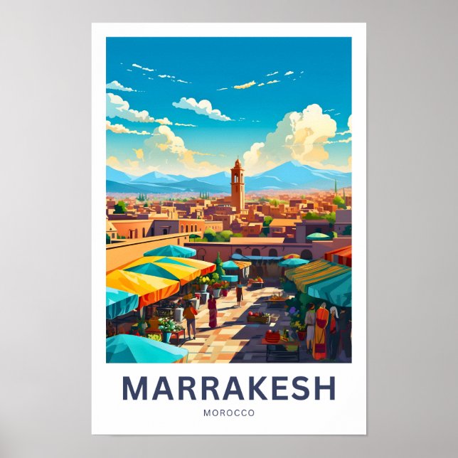 Marrakesch Marokko Reisen Print Poster (Vorne)