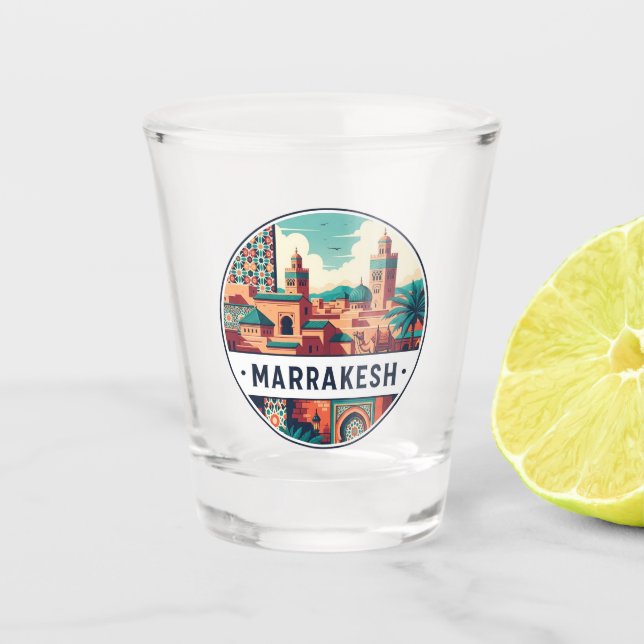 Marrakesch Marokko Reisen Schnapsglas (Vorderseite)
