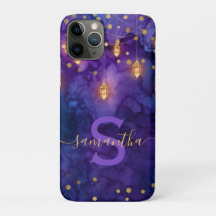Marrakesch Midnight Lanterns & Gold Bokeh Monogram Case-Mate iPhone Hülle