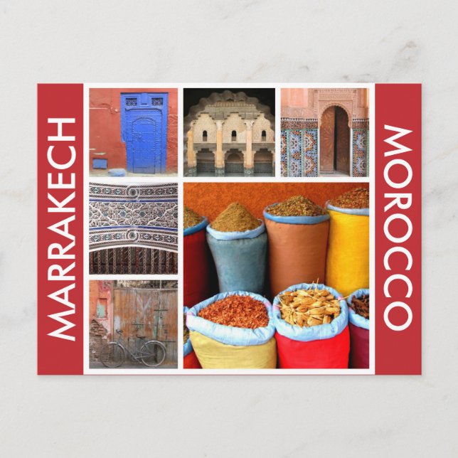 Marrakesch-Morocco-Szenen Postkarte (Vorderseite)