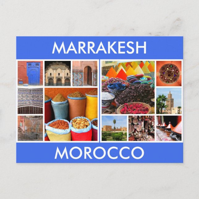 Marrakesch-Morocco-Szenen Postkarte (Vorderseite)