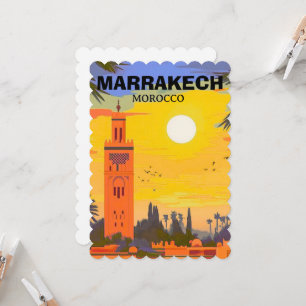 Marrakesch Reise-Postkartengestaltung, Marokko Rei Einladung