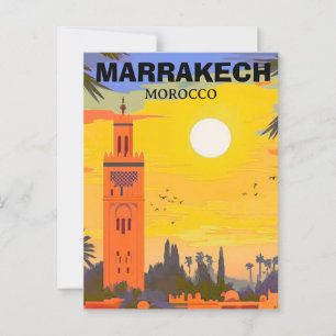 Marrakesch Reisen Postkarte Kunst, Marokko