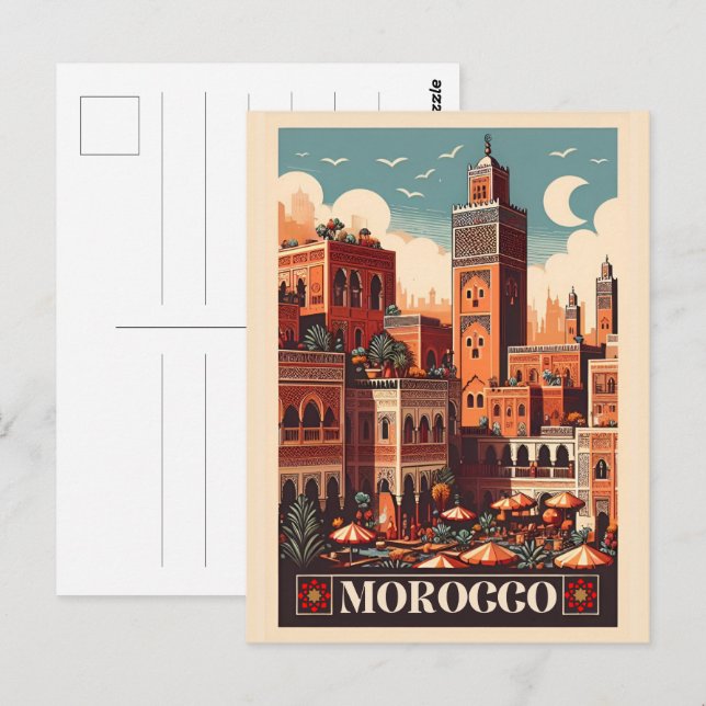Marrakesch Stadt moroccan vibes geschenke Postkarte (Vorne/Hinten)