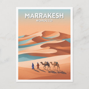 Marrakesh — Kamelkarawane bei Erg Chebbi Marokko Postkarte