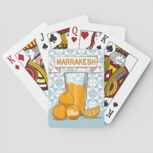 MARRAKESH Orange Juice Retro Poster Spielkarten