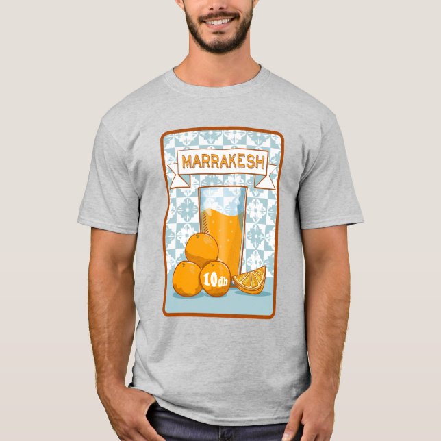 MARRAKESH Orange Juice Retro Poster T-Shirt (Vorderseite)