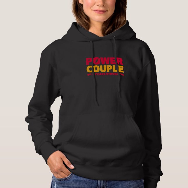 Married 4 Years Power Couple 4th Anniversary Husba Hoodie (Vorderseite)
