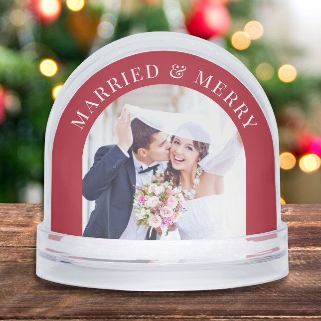 Married And Merry Arch Photos Newlywed Christmas Schneekugeln (Von Creator hochgeladen)