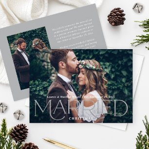 Married Christmas Elegant Silver Wedding Foto Feiertagskarte