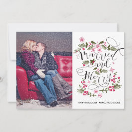 Married & Merry Foto Christmas Cards - Newlywed Feiertagskarte