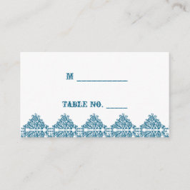 Marrokanischer Blue Damask Hochzeitsfeiern Platzka Platzkarte