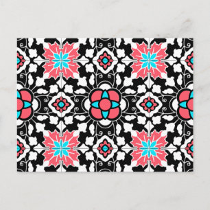 Marrokanischer Blumenstrauß, Schwarz, Weiß und Kor Postkarte