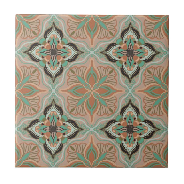 Marrokanischer Pastell floraler Tile Fliese (Vorderseite)