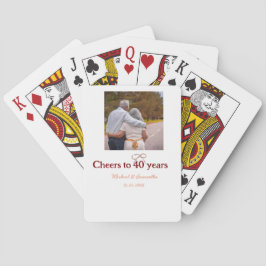 Marron Bogen jubelt zu 40-jähriger Hochzeit Spielkarten