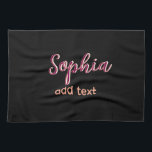 Marron hinzufügen Namen Mädchen Boss Text schwarz  Geschirrtuch<br><div class="desc">mädchenhaftes Design</div>