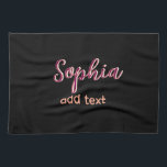 Marron hinzufügen Namen Mädchen Boss Text schwarz  Geschirrtuch<br><div class="desc">mädchenhaftes Design</div>