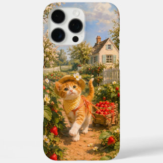 Marron Spring Strawberry Garden Kitten Phone Case