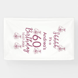 Marron white mauve shhh 60. Geburtstag Blumenname Banner