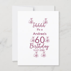 Marron white mauve shhh 60. Geburtstag Blumenname Postkarte