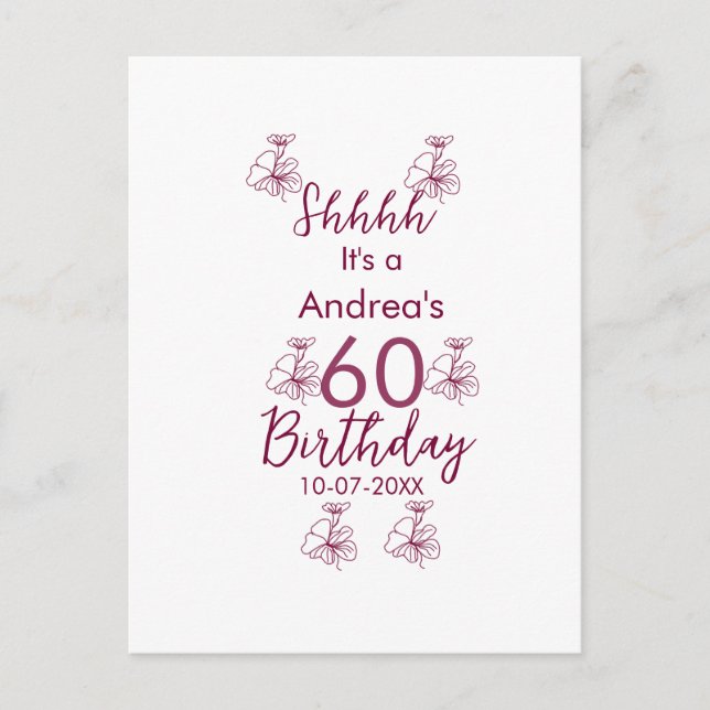 Marron white mauve shhh 60. Geburtstag Blumenname Postkarte (Vorderseite)