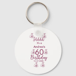 Marron white mauve shhh 60. Geburtstag Blumenname Schlüsselanhänger
