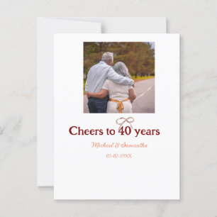 Marrone Hochzeitsbogen zum 40-jährigen Jubiläum Postkarte