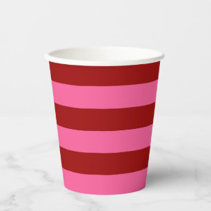 Marrot Rot Pink Streifen Design Pappbecher