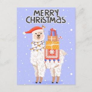 Marry Christmas Llama Postkarte