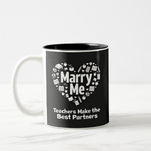 Marry Me Teacher Zweifarbige Tasse