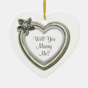Marry Me White Keramik Verlobung Herzlich willkomm Keramik Ornament