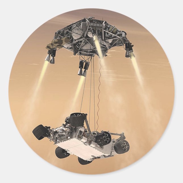 Mars 2020 Rover Runder Aufkleber (Vorderseite)