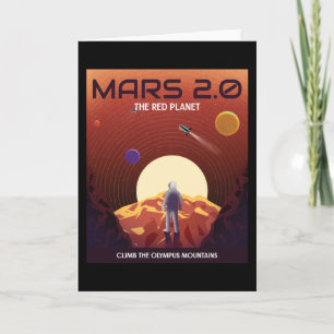 MARS 2.0 RED PLANET RETRO SPACE POSTER KARTE