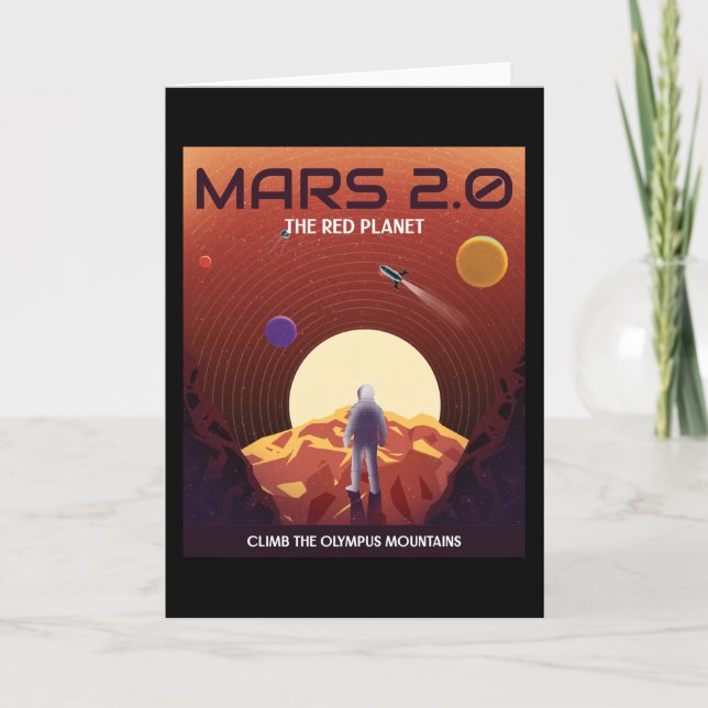 MARS 2.0 ROTES PLANETRETRO-PLATZ KARTE (Vorderseite)