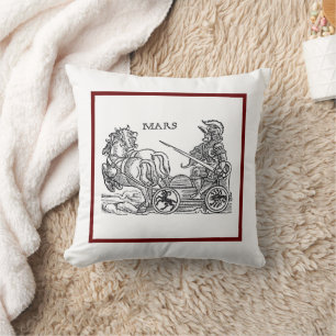 Mars Ares God of War Greco Roman Chariot Cartoon Kissen